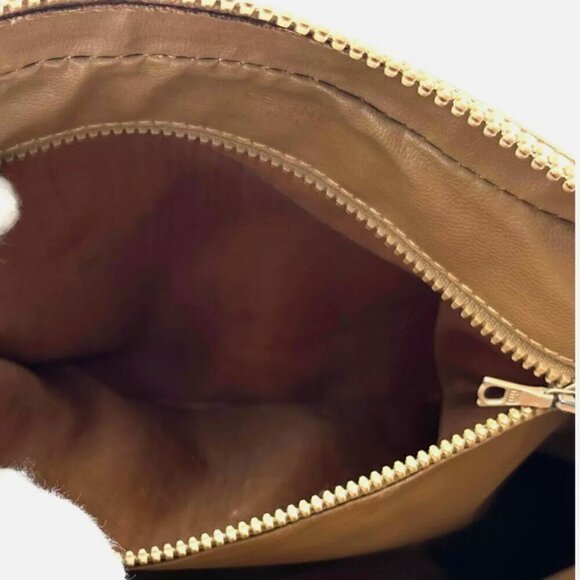 Vintage CELINE Clutch Bag Macadam Pouch Purse PVC Brown 100% Authentic - Picture 10 of 15